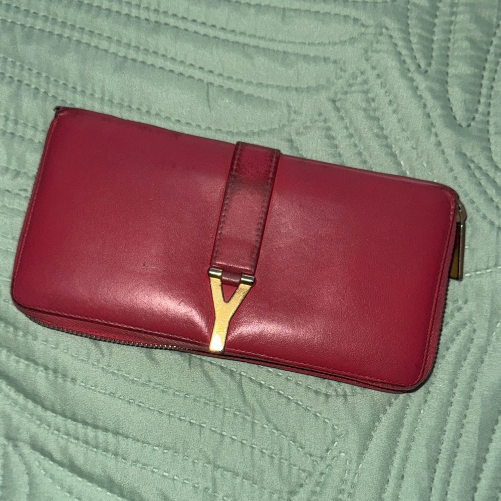 Vintage YSL Magenta Leather Women's Wallet